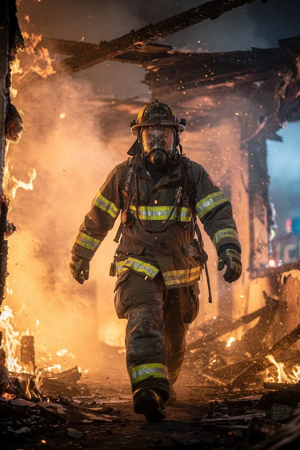 Firefighters working a live scene